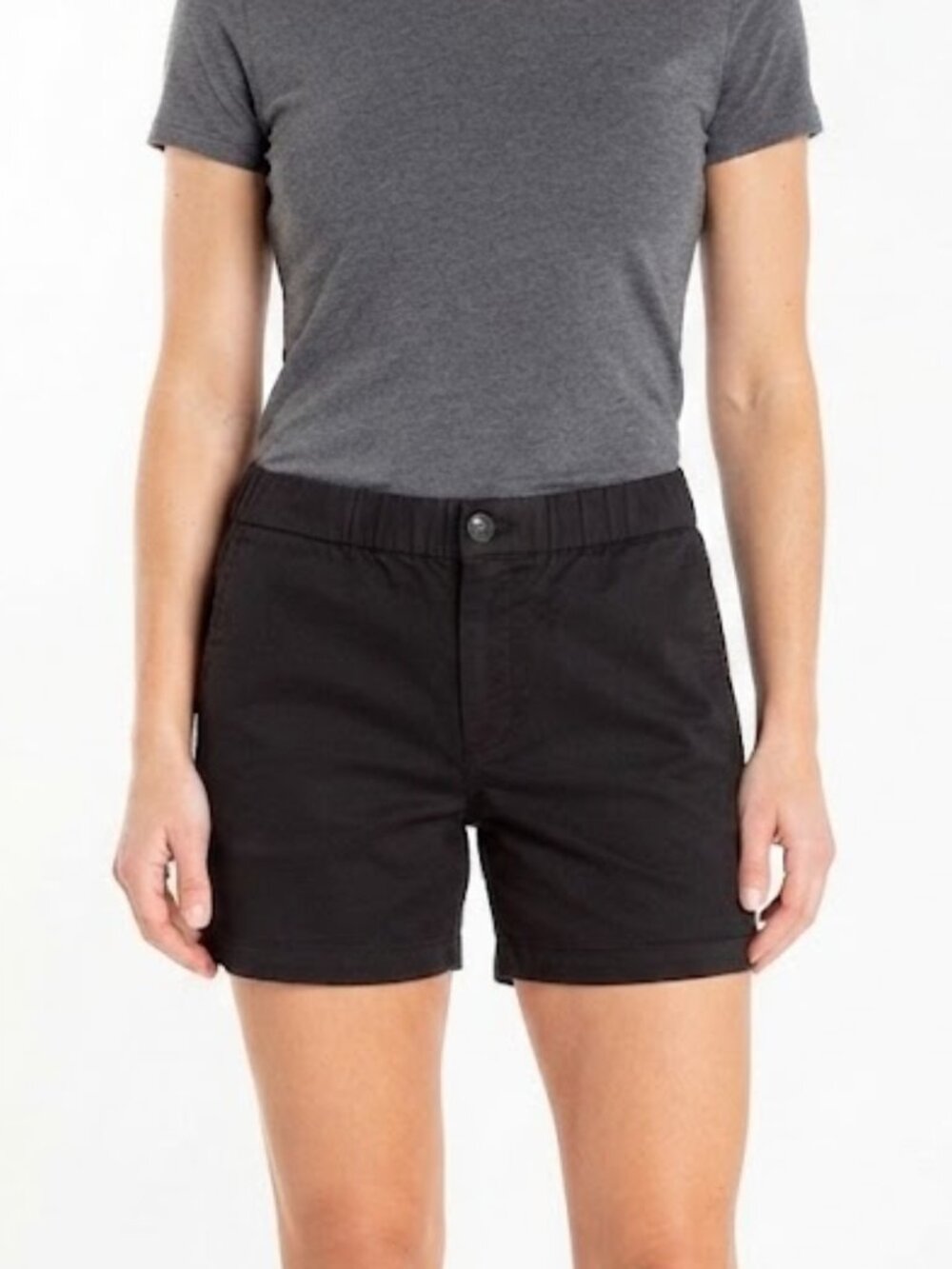 Liverpool Pull On Chino Shorts Black Zip Fly Button Front with pockets Size 4